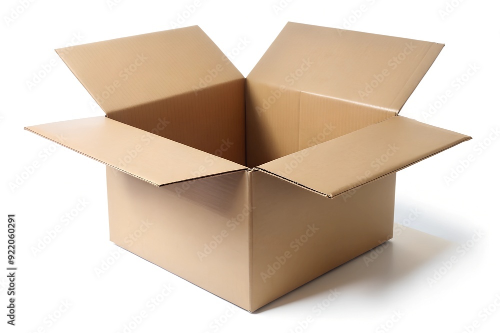 opened cardboard box isolated on a white background. opened cardboard box isolated on a white background.