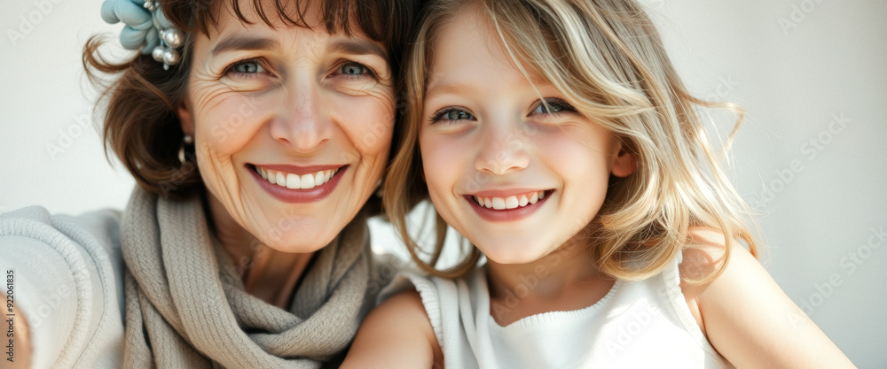 Fototapeta premium Happy Grandmother and Granddaughter