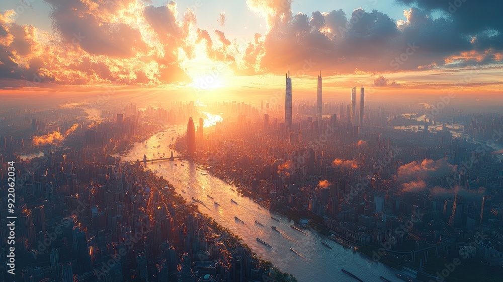 Detailed Depiction of Smart City Evolution - Urban Progress and Technological Advancements Detailed Depiction of Smart City Evolution - Urban Progress and Technological Advancements