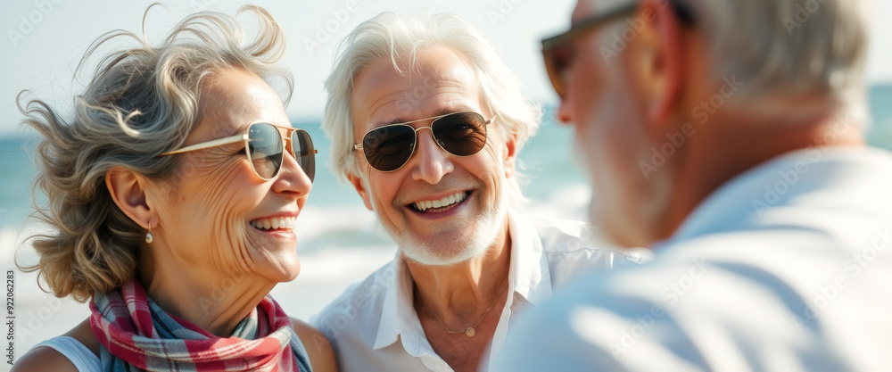 Happy Senior Couple on a Beach Vacation Happy Senior Couple on a Beach Vacation