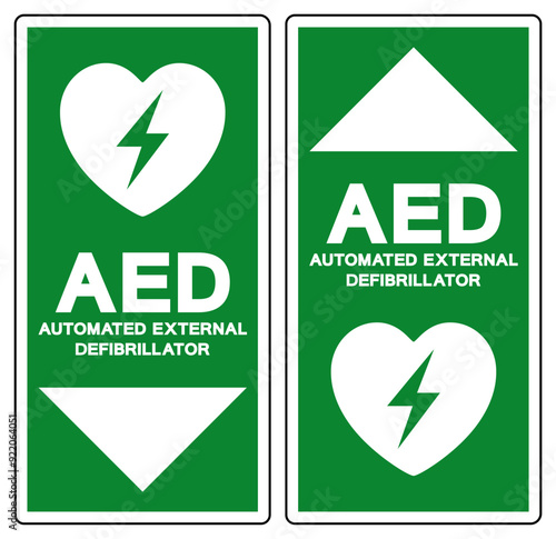 AED Automated External Defibrillator Symbol Sign, Vector Illustration, Isolate On White Background Label .EPS10