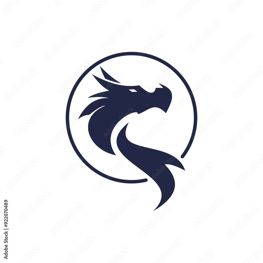 Fototapeta premium Dragon logo design vector with modern unique style