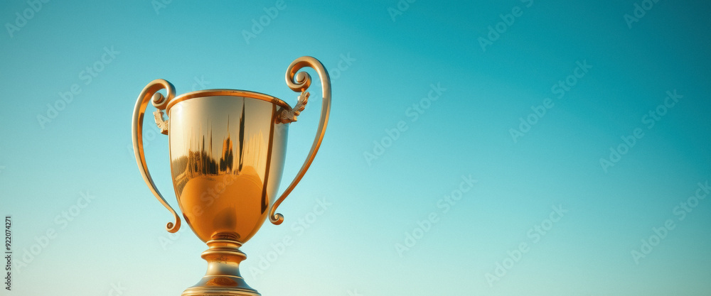Golden Trophy Against Blue Sky Golden Trophy Against Blue Sky
