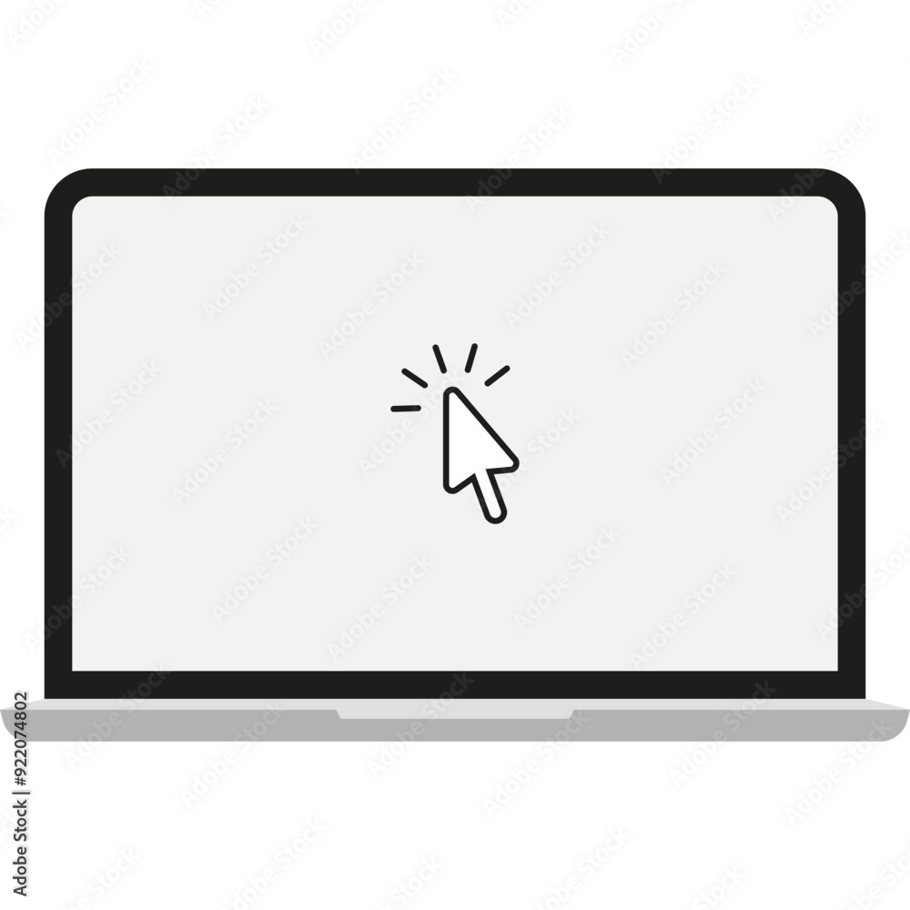 Laptop Monitor with Mouse Cursor Icon Laptop Monitor with Mouse Cursor Icon