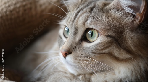 American Curl Cat Breed Portrait, Pet Photography Generative AI photo