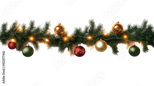 Christmas tree decorations and lights
