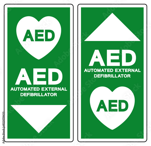 AED Automated External Defibrillator Symbol Sign, Vector Illustration, Isolate On White Background Label .EPS10