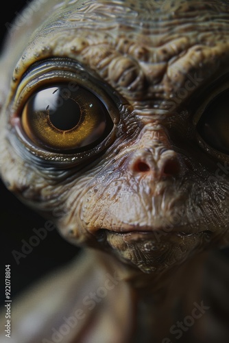 realistic grey alien, big eyes