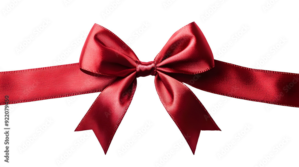 Red ribbon bow, isolated on white background Red ribbon bow, isolated on white background