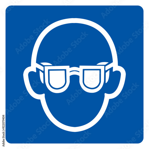 Wear Safety Glasses Must Be Worn Symbol Sign, Vector Illustration, Isolated On White Background Label. EPS10