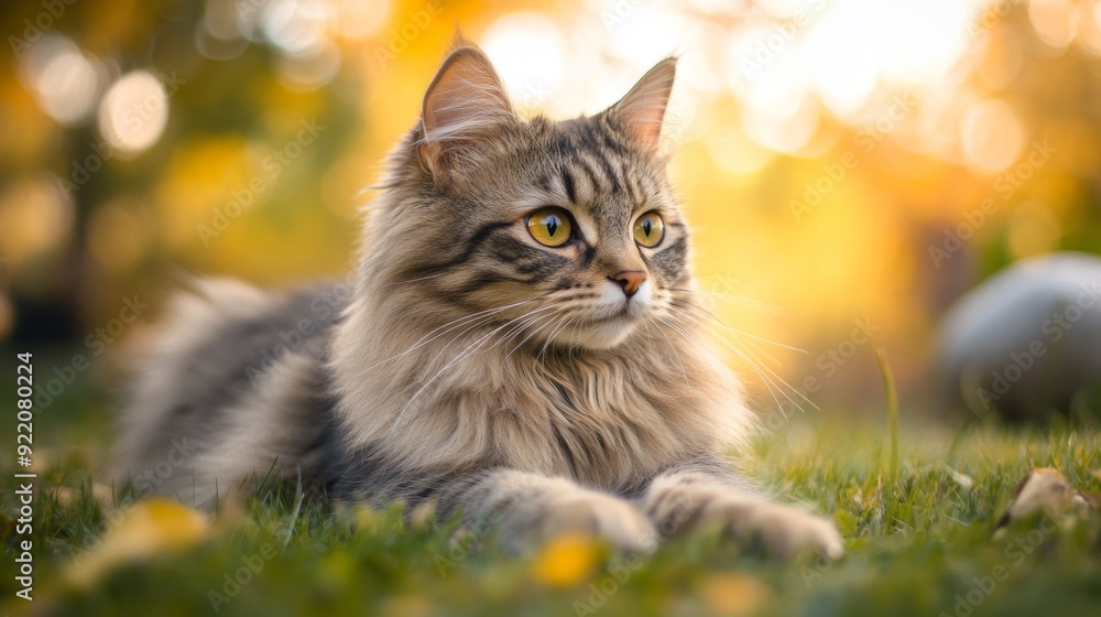 Siberian Cat Portrait, Pet Photography Generative AI Siberian Cat Portrait, Pet Photography Generative AI
