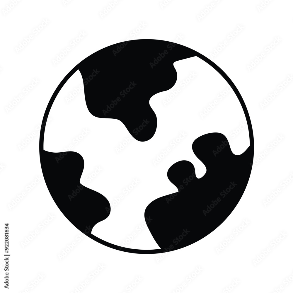globe glyph icon with white background vector stock illustration globe glyph icon with white background vector stock illustration