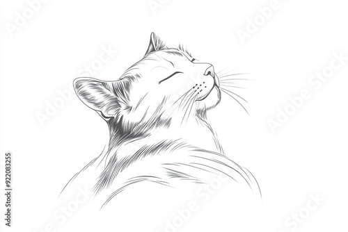 Simple Cat Line Art