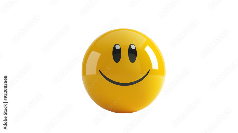 Fototapeta premium Smiling Yellow Emoji isolated on transparent background