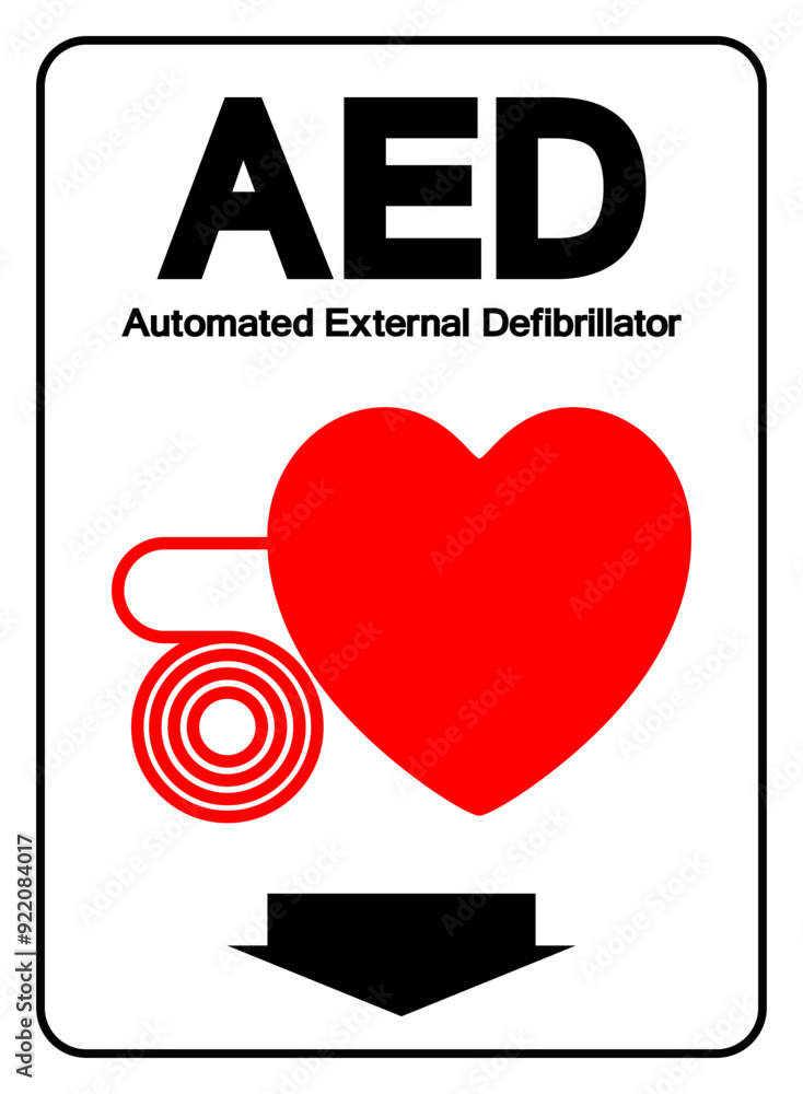 AED Automated External Defibrillator Symbol Sign, Vector Illustration, Isolate On White Background Label .EPS10 AED Automated External Defibrillator Symbol Sign, Vector Illustration, Isolate On White Background Label .EPS10