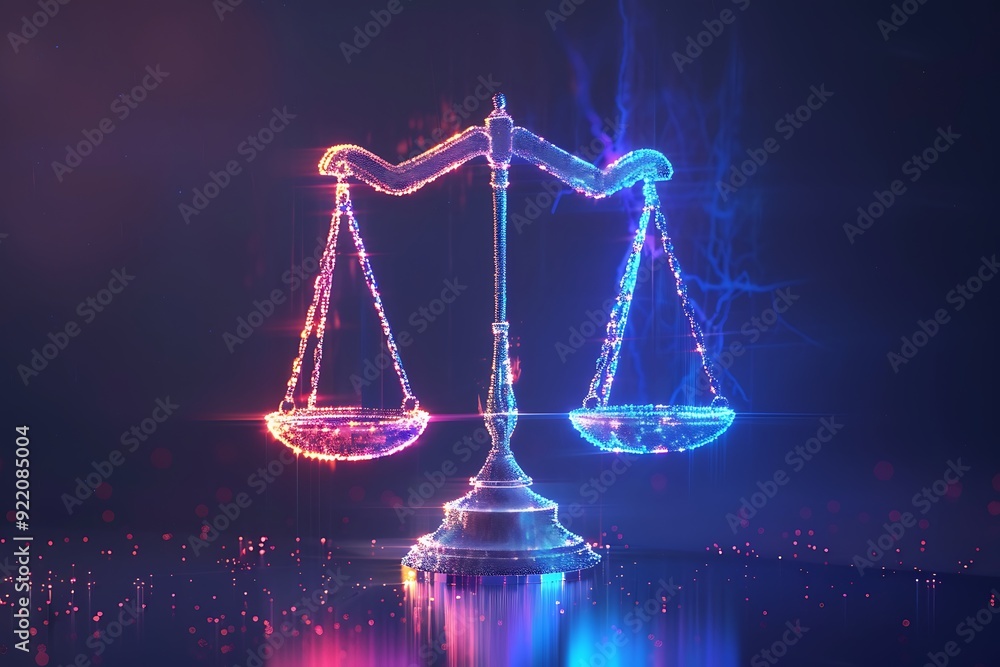 Digital Scales of Justice - Abstract Law Concept. Digital Scales of Justice - Abstract Law Concept.