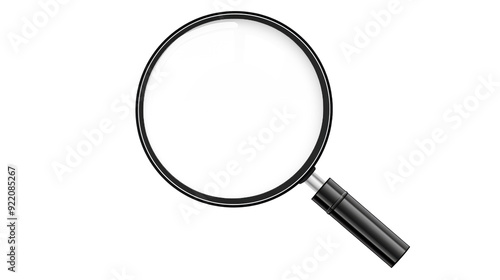 Magnifying glass isolated on transparent background high resolution icon for research design and business advertising