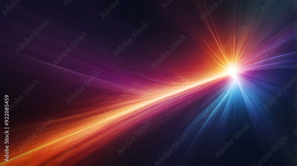 Abstract Digital Artwork with Gradient Light Beam from Bright Blue to Warm Orange on Deep Dark Blue Background with Grainy Texture Abstract Digital Artwork with Gradient Light Beam from Bright Blue to Warm Orange on Deep Dark Blue Background with Grainy Texture