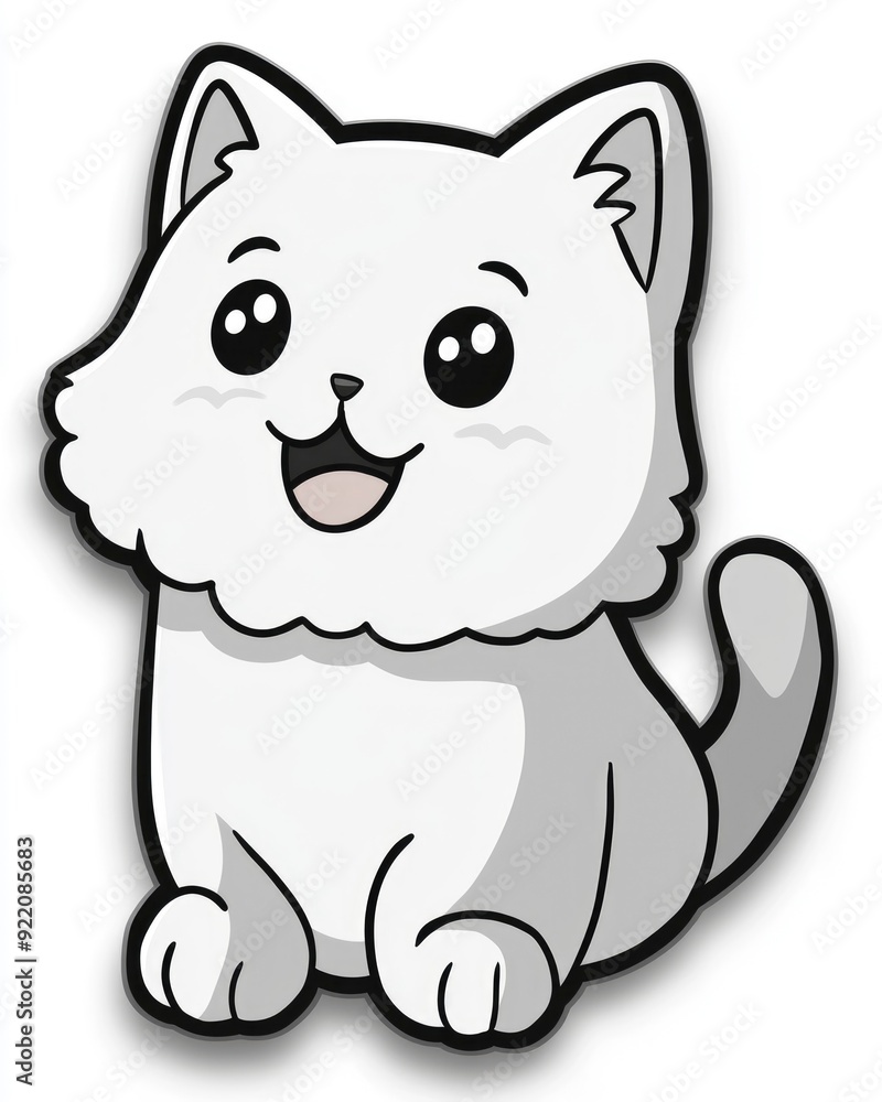 Obraz premium Cute Cartoon Cat Illustration