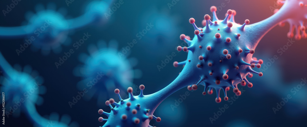 Microscopic View of a Coronavirus - Medical Research 3D Rendering Microscopic View of a Coronavirus - Medical Research 3D Rendering