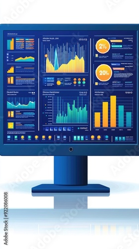 Modern Financial Dashboard on Monitor Displaying Data-Driven Decisions 