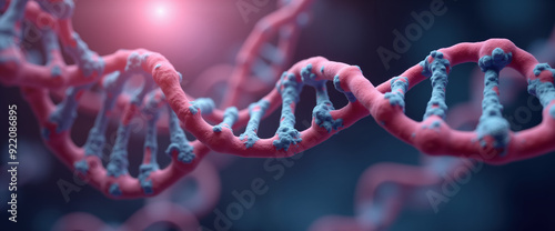 Abstract 3D DNA Helix Molecular Biology Science Medical Illustration