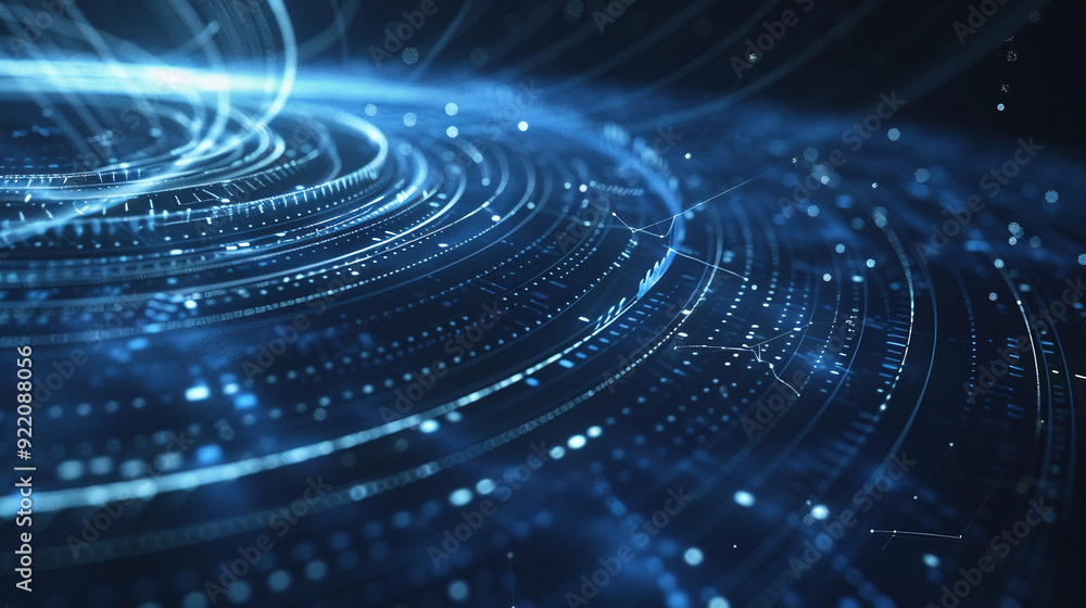 abstract graphical orbit lines on a dark blue abstract graphical orbit lines on a dark blue