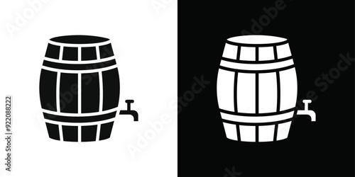 Barrel of beer icon line art vector
