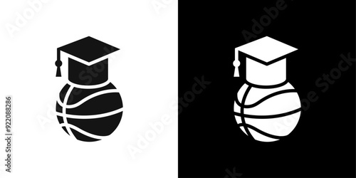 Basketball training icon line art vector