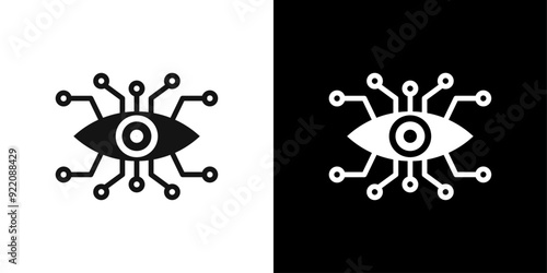 Bionic eye icon line art vector