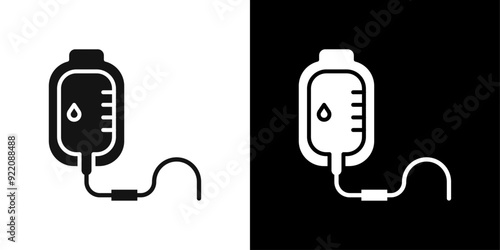 blood bag icon line art vector