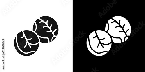 Brussels sprouts Cabbage icon line art vector