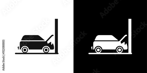 car accident icon line art vector