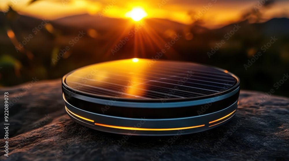 Obraz premium Solar-powered gadgets, vibrant technology, portable energy, green devices