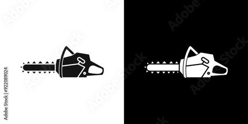 Chainsaw icon line art vector