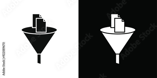 Data filtering icon line art vector