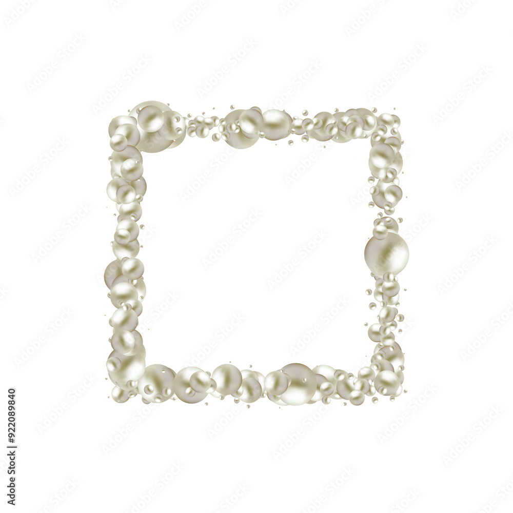 Photo frame made of silver balls. Decorative element. Eps 10 Photo frame made of silver balls. Decorative element. Eps 10