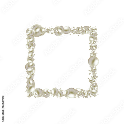 Photo frame made of silver balls. Decorative element. Eps 10