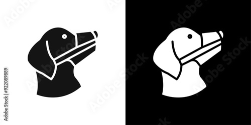 Dog muzzle icon line art vector