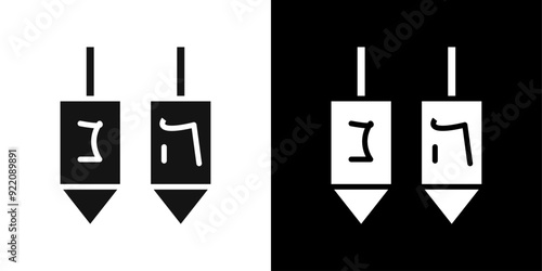 dreidel icon line art vector