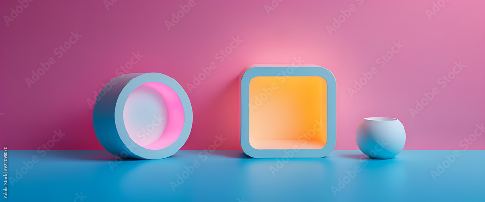 Fototapeta premium illustrazione con elementi geometrici a tema astratto surreale