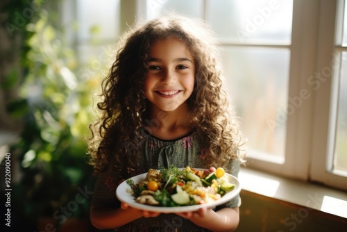 Salad portrait eating plate.