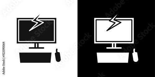 Electric Computer icon line art vector