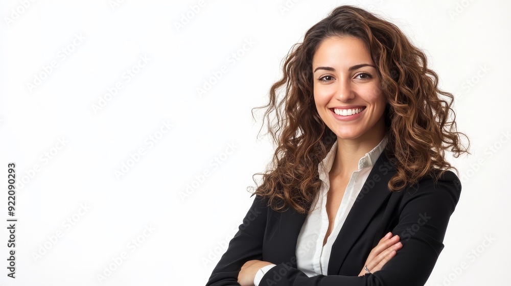 Smiling businesswoman on white. Smiling businesswoman on white.