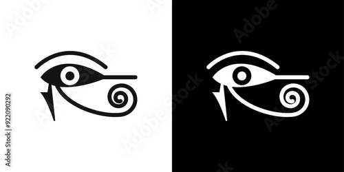 Eye of Horus Egypt Deity icon line art vector