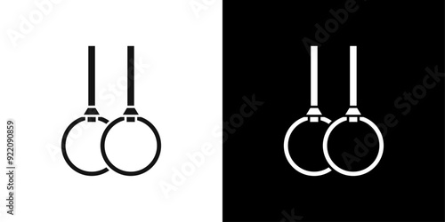 Gymnastic ring icon line art vector