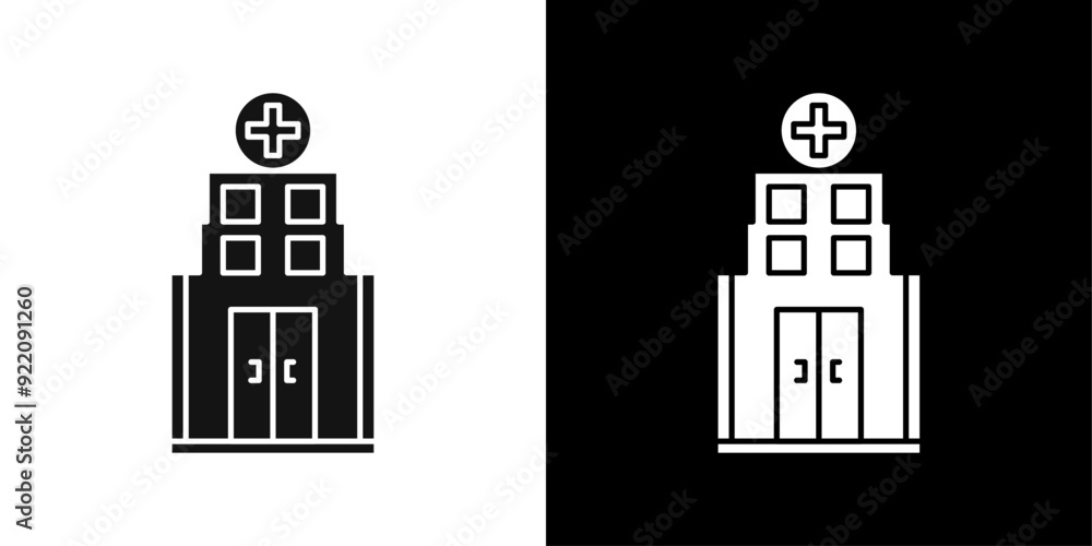 Hospital Building Icon line art vector Hospital Building Icon line art vector