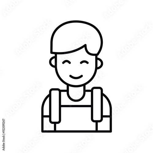 student line icon with white background vector stock illustration