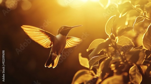 Hummingbird in Golden Light