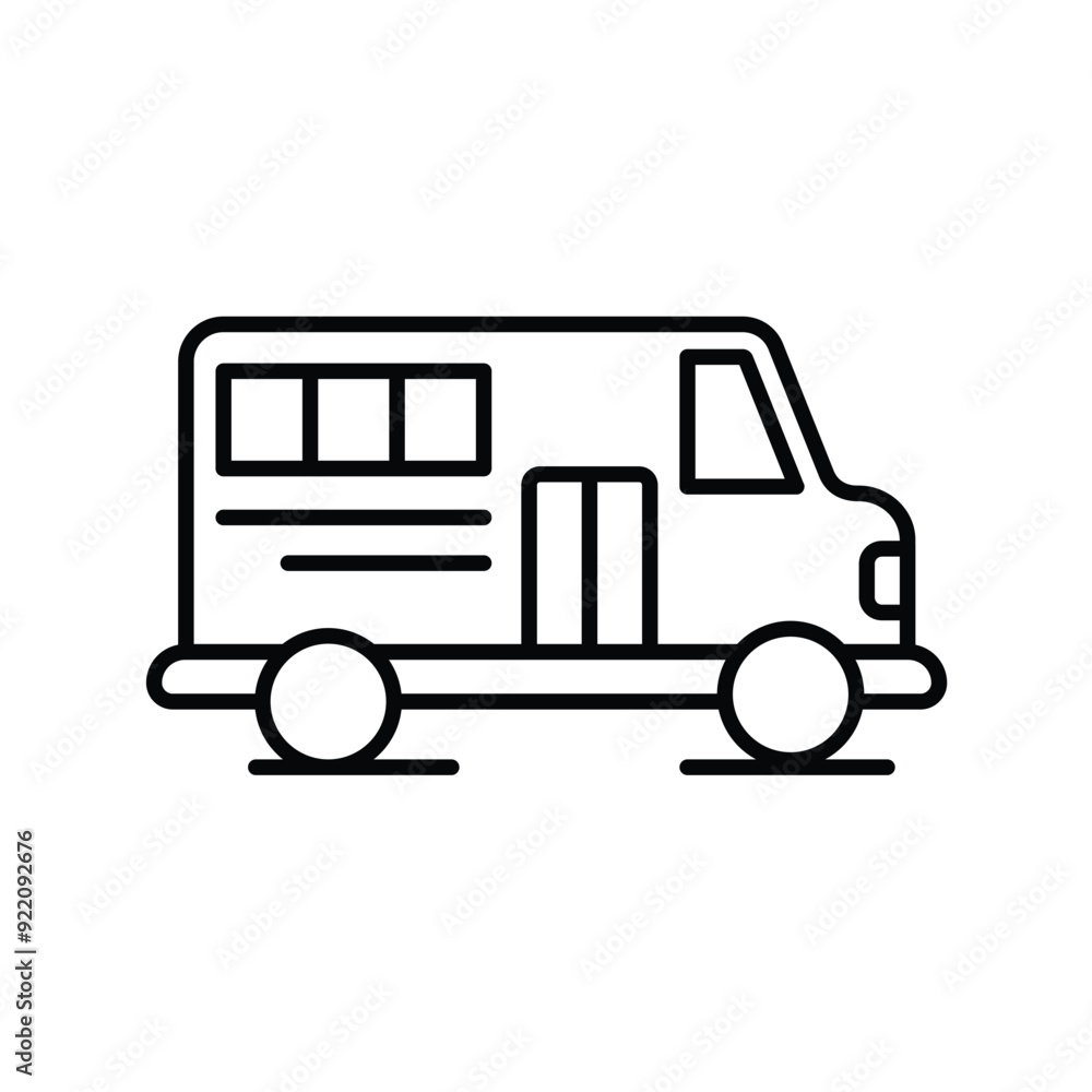 school bus line icon with white background vector stock illustration school bus line icon with white background vector stock illustration